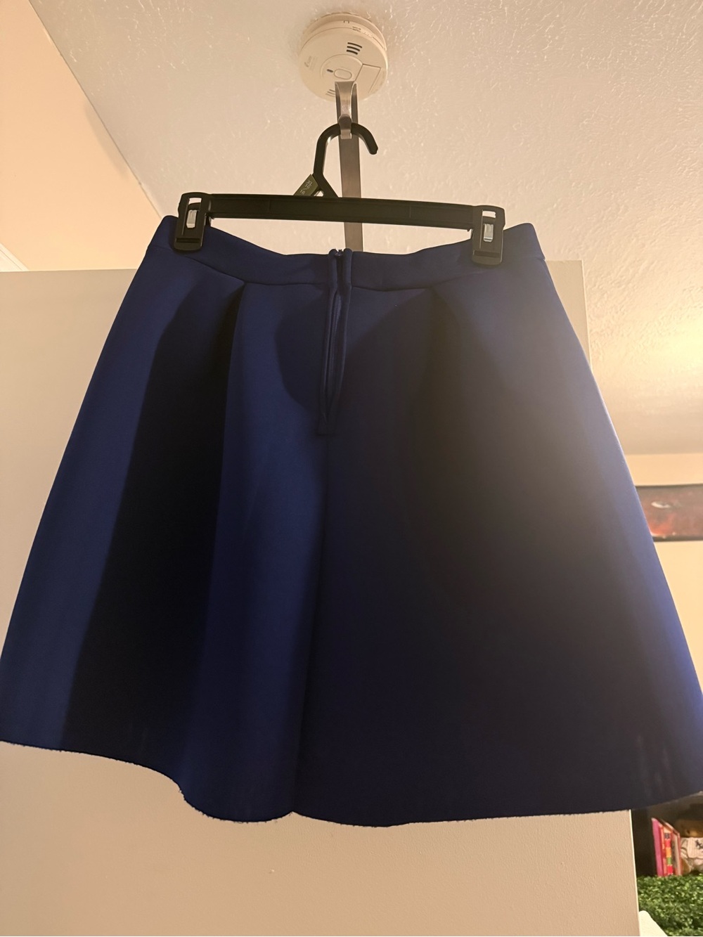 Poofy Pleated Women's Mini Skirt in Royal Blue